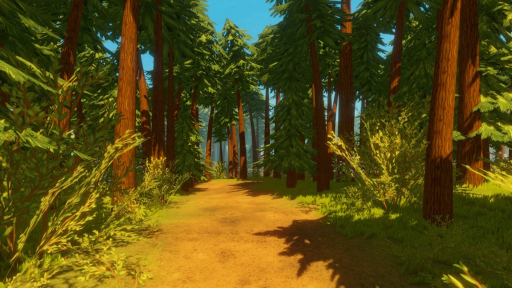 Stylizowane środowisko leśne 3D – zoptymalizowane modele drzew i roślinności gotowe do użycia w silniku gry (Game Assets).